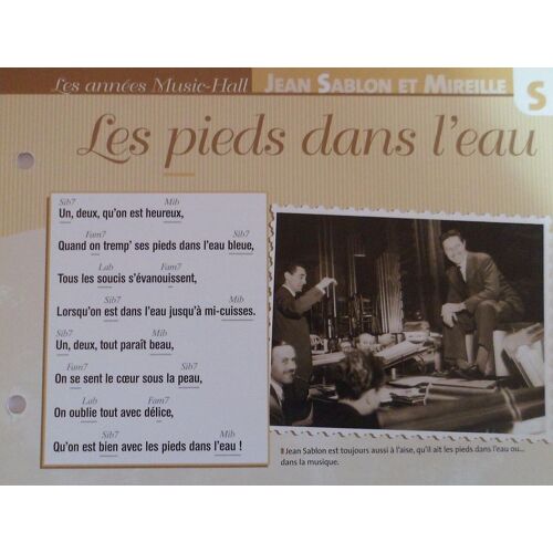 Fiche Chanson Les Pieds Dans L'eau Jean Sablon Et Mireille