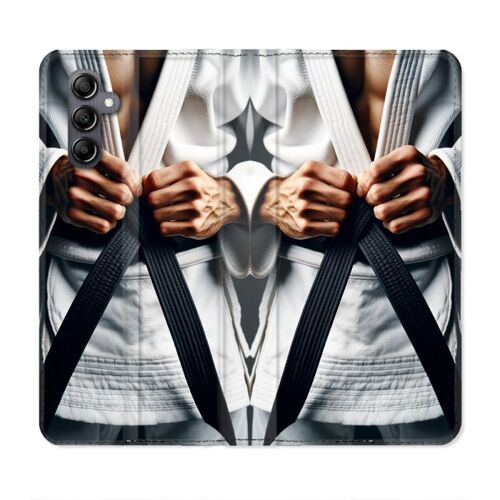 Housse Cuir Portefeuille Pour Samsung Galaxy A55 5g Kimono Ceinture