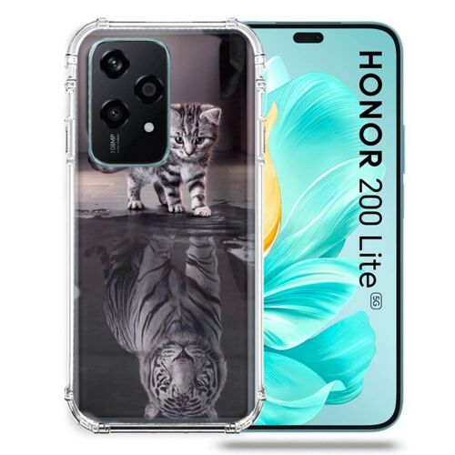 Coque Renforcée Pour Honor 200 Lite 5g Animal Chat Reflet