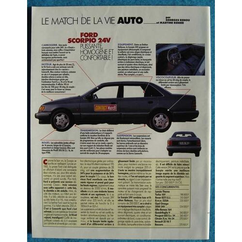 Publicité Papier - Voiture Ford Scorpio 24 V De 1991