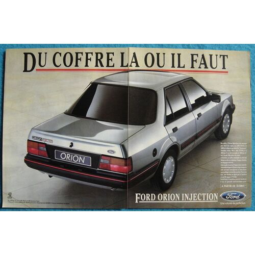 Publicité Papier - Voiture Ford Orion Injection De 1985
