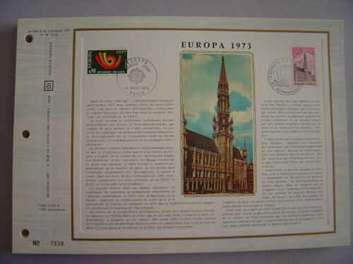 2 Feuillets Philatéliques Cef France 228 Et 228 S : Europa 1973 : La Grand' Place De Bruxelles.