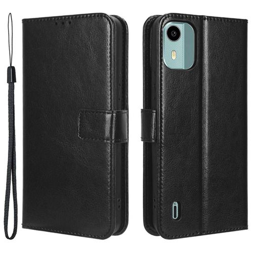 Housse Pour Nokia C12 / C12 Pro / C12 Plus - Etui Coque Pochette Portefeuille + Film Ecran - Noir