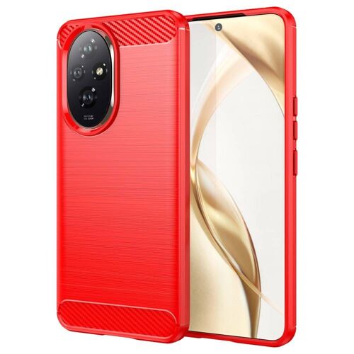Coque pour Honor 200 5G - housse etui silicone gel carbone + film ecran - ROUGE