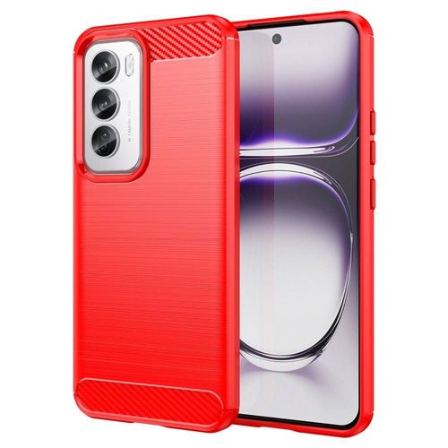Coque Pour Oppo Reno 12 Pro 5g - Housse Etui Silicone Gel Carbone + Film Ecran - Rouge