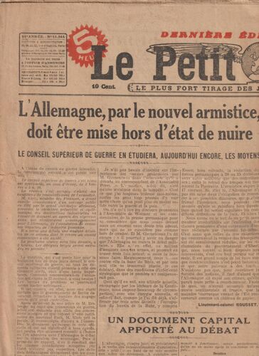 Le Petit Parisien. Mardi 11 Février 1919. N° 15344