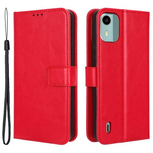 Housse pour Nokia C12 / C12 Pro / C12 Plus - etui coque pochette portefeuille + film ecran - ROUGE