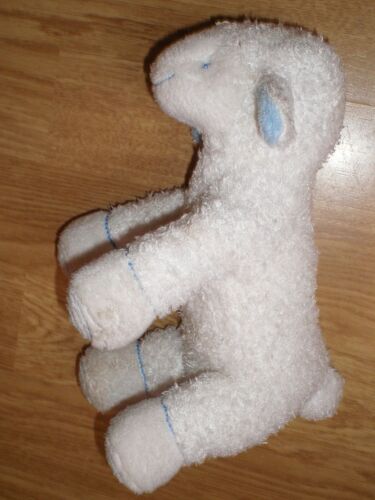 Doudou Peluche Mouton Schaf Sheep Avene Eau Thermale Spirale Blanc Bleu 17 Cm