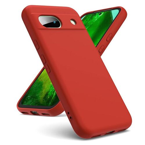 Coque pour Google Pixel 8a - housse etui silicone gel fine + verre trempe - ROUGE