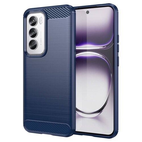Coque pour Oppo Reno 12 Pro 5G - housse etui silicone gel carbone + film ecran - BLEU FONCE