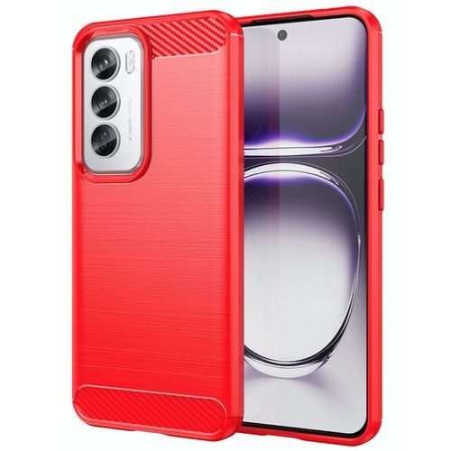 Coque Pour Oppo Reno 12 Pro 5g - Housse Etui Silicone Gel Carbone + Verre Trempe - Rouge