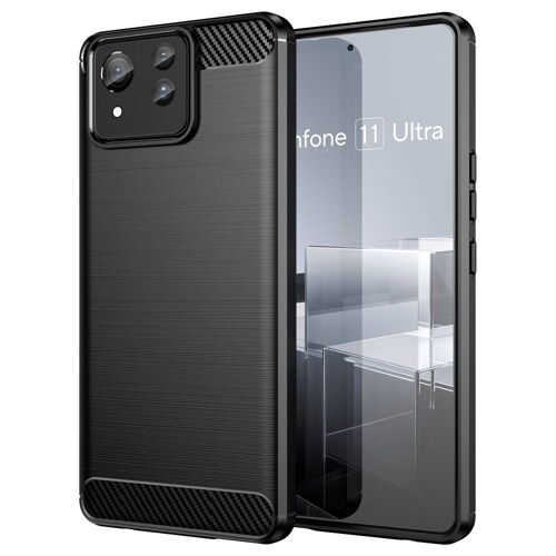 Coque pour Asus Zenfone 11 Ultra 5G - housse etui silicone gel carbone + film ecran - NOIR