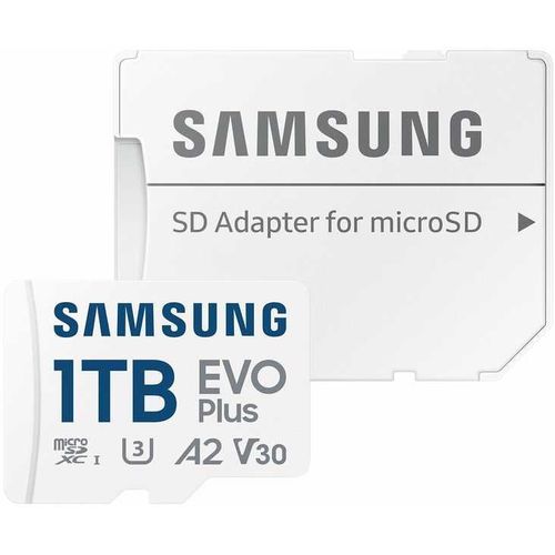 Samsung EVO Plus MB-MC1T0SA - Carte mémoire flash (adaptateur microSDXC vers SD inclus(e)) - 1 To - A2 / Video Class V30 / UHS-I U3 / Class10 - microSDXC UHS-I