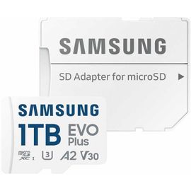 Samsung EVO Plus MB-MC1T0SA - Carte mémoire flash (adaptateur microSDXC vers SD inclus(e)) - 1 To - A2 / Video Class V30 / UHS-I U3 / Class10 - microSDXC UHS-I