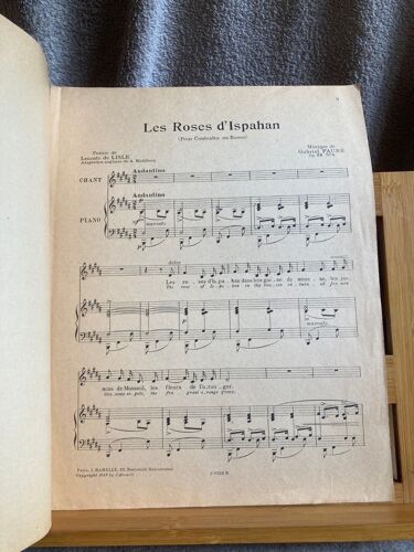 Fauré Les Roses D'ispahan Mélodie Chant Piano Partition Editions Hamelle
