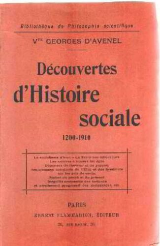 Decouvertes D'histoire Sociale 1200-1910