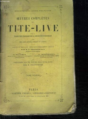 Oeuvres Completes De Tite Live. Tome Sixieme.