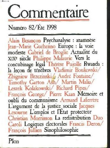 Commentaire N°82/Ete 1998