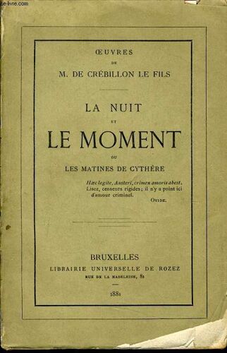 La Nuit Et Le Moment Ou Les Matines De Cythère