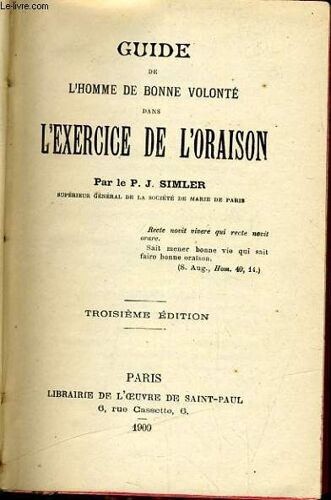 Guide De L'homme De Bonne Volonte Dans L'exercice  De L'oraison