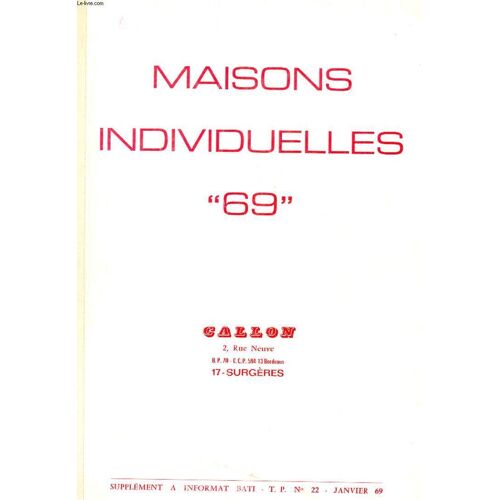 Maisons Individuelles 69. Supplement A Informat Bati T.P N°22