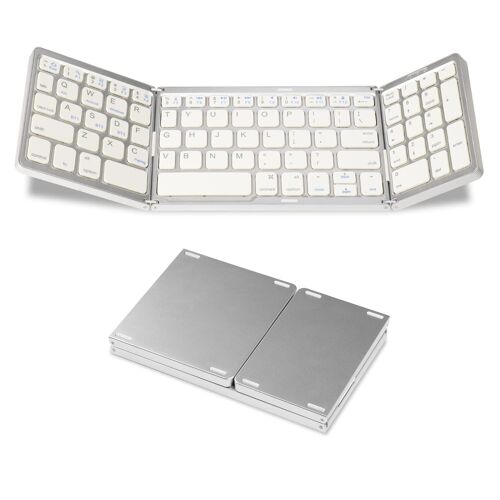Clavier Bluetooth Pliable avec pavé numérique,Tablette/Portable/Clavier d'ordinateur Portable,QWERTY Clavier sans Fil Rechargeable pour PC/Tablette/Ipad/Smart TV,Système Windows,iOS,Mac OS,Android