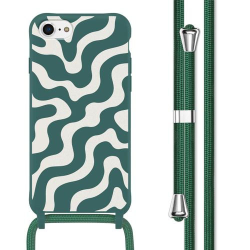 Imoshion Coque Design En Silicone Avec Cordon Iphone Se (2022 / 2020) / 8 / 7 Petrol Green Groovy