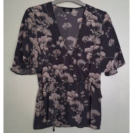 Blouse Cache-Coeur Imprimé Japonisant