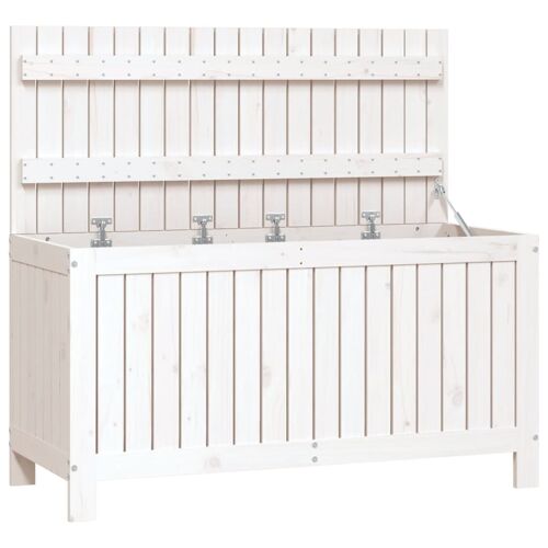 Vidaxl Boîte De Rangement De Jardin Blanc 115x49x60 Cm Bois De Pin