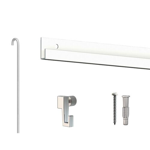 Cimaise Box Artiteq Classic ÉCO Blanc + tiges - 4 mètres - Kit accrochage tableau