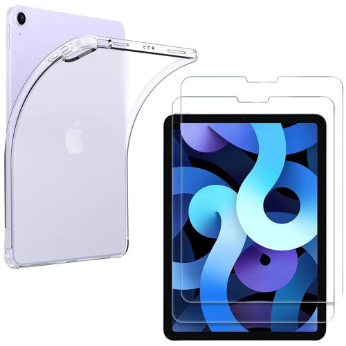 Coque + 2 Verres Trempe Pour Ipad Air 5 / Ipad Air 4 - Antichoc Protection Transparent [Phonillico]