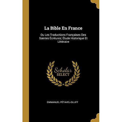 La Bible En France: Ou Les Traductions Francaises Des Saintes Ecritures; Etude Historique Et Litteraire