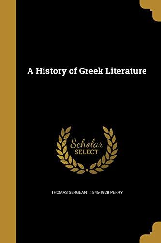 Hist Of Greek Literature