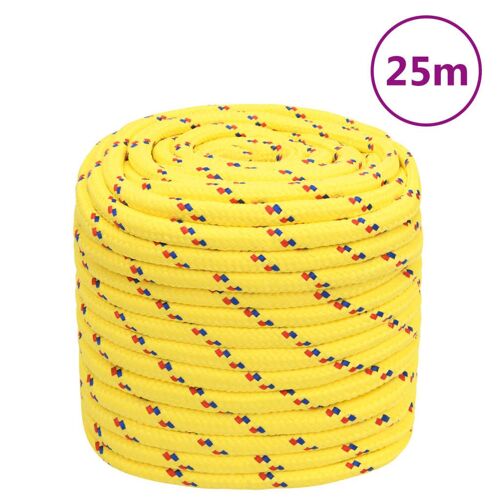 vidaXL Corde de bateau Jaune 16 mm 25 m Polypropylène