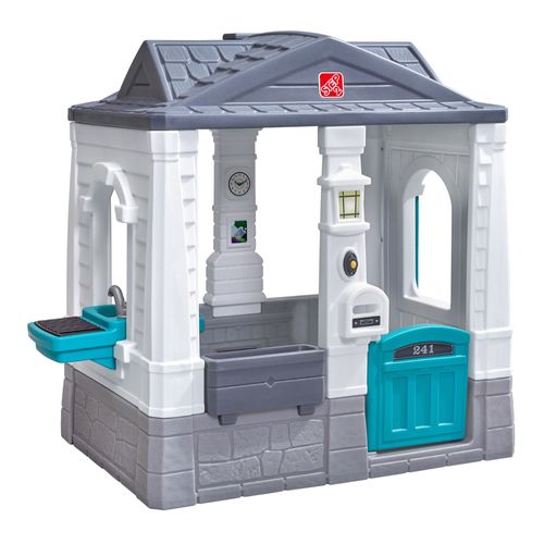 Maisonnette En Plastique Marron | Maisonnette Plastique Avec Porte, Fenêtre Et Sonnette - Step2 Neat & Tidy Cottage Homestyle Edition