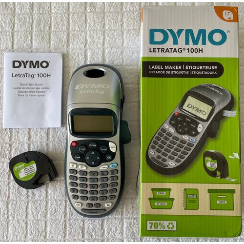 Etiqueteuse / Imprimante - DYMO - LETRATAG 100H avec sa notice d'utilisation et une Cassette