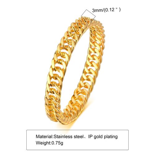 Bague Cubaine En Acier Inoxydable De 3 À 7mm, Anneaux À Maillons De Miami, Streetwear, Mode Hip Pop, Cool