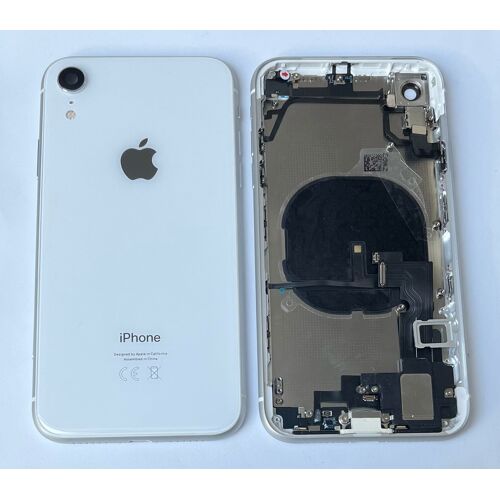 Châssis coque arrière prémonté/complet iPhone XR blanc. Logo + CE.