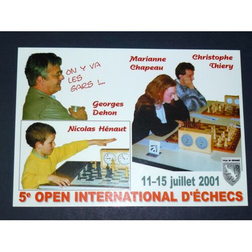 Echecs: Carte Postale 5? Open Internationale De Feignies 11-15 Juillet 2001