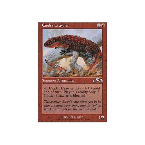 Reptile Des Cendres ( Cinder Crawler ) - Magic Mtg - Exode Vf E 80 - C