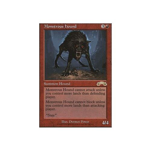 Chien Monstrueux ( Monstrous Hound ) - Magic Mtg - Exode Vf E 89 - R