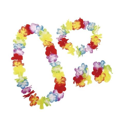 Set Hawaïenne: Diadème, Collier Et Bracelets