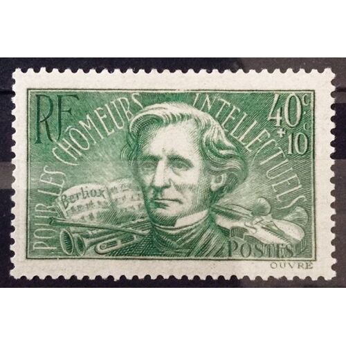 Chômeurs Intellectuels 1936 - Berlioz 40c+10c Vert (Superbe N° 331) Neuf* - Cote 3,00 - France Année 1936 - Brn83 - N29534