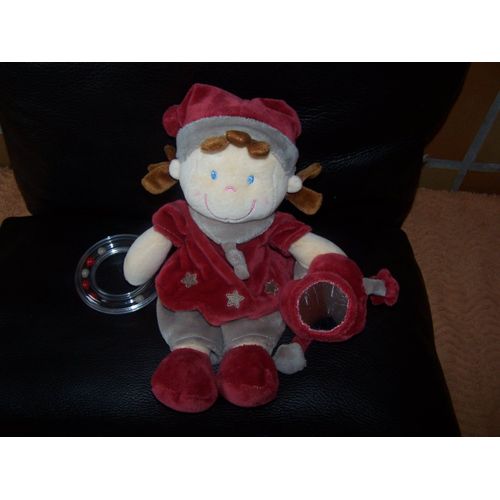 Doudou Poupee Fille Nicotoy Anneau Coeur Miroir