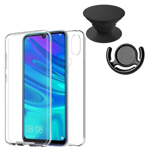 Kit Coque 3x1 360° Anti Choc + 1 Gripholder + 1 Support Gripholder Noir Pour Huawei Y9 2019