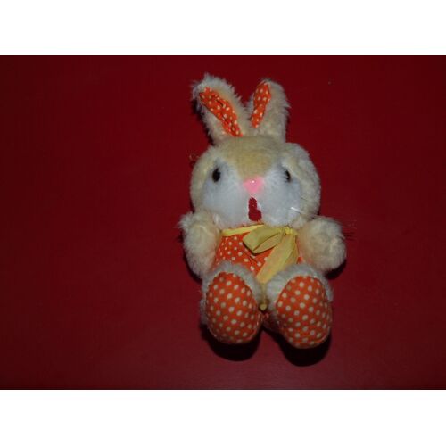 Peluche Lapin Jaune Et Orange 20 Cm