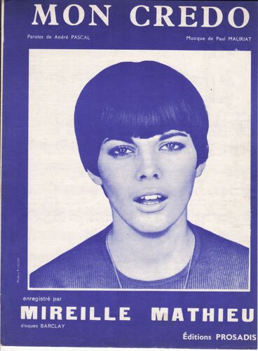 Partition Mireille Mathieu "Mon Credo"