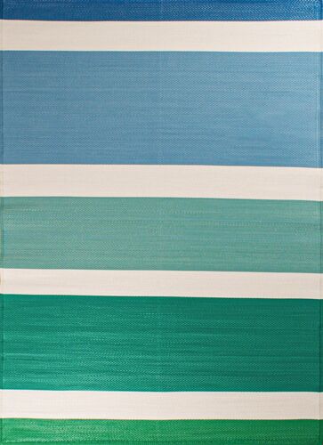 Tapis Extérieur Réversible Motif Ligne - Vert - 120x160 Cm