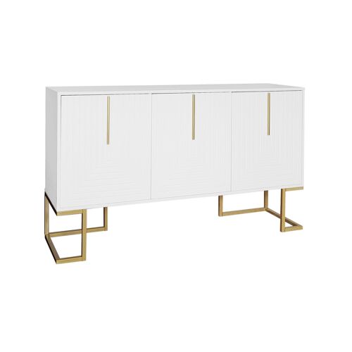 Buffet haut avec 3 portes blanc mat H81/B138/T40
