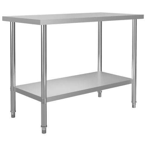 Table De Travail De Cuisine 120 X 60 X 85 Cm Acier Inoxydable Helloshop26 02_0001905